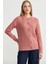 Düğmeli Oversize Angora Triko Hırka - Gül 1