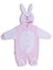 Tavşan Kostüm Önden Açık Kapşonlu Bebek Tulumu Romper %100 Pamuk ( Arkası Ponponlu ) 4