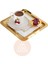 6 Adet Parlak Çift Taraflı Gold Altın Kare Paslanmaz Çelik Kahve Servis Sunum Tepsi (21X21CM) 2