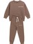 Erkek Çocuk Pamuklu Kahverengi Oversize Sweatshirt Eşofman Alt Takım - Rahat ve Şık 3