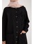 Kadın Büyük Beden Uzun Tunik, Yakasında Taş Işlemeli Nakışlı Rahat Tesettür Tunik Siyah 6