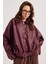 Kadın Yeni Sezon Oversize Bomber Deri Ceket 2