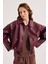 Kadın Yeni Sezon Oversize Bomber Deri Ceket 1