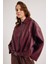 Kadın Yeni Sezon Oversize Bomber Deri Ceket 5