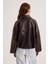 Kadın Yeni Sezon Oversize Bomber Deri Ceket 2