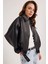 Kadın Yeni Sezon Oversize Bomber Deri Ceket 1