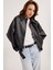 Kadın Yeni Sezon Oversize Bomber Deri Ceket 3