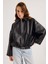 Kadın Yeni Sezon Oversize Bomber Deri Ceket 4
