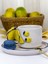 24K Altın Süslemeli El Yapımı Limon Temalı Seramik Mug ve Tatlıtabağı 4