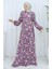 Desenli Penye Elbise 2135C-01 Lila 3
