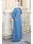 Kolu Lastikli Fermuarlı Ferace 0140-02 Indigo 3