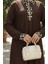 Leopar Desenli Elbise 0119-04 Kahverengi 5