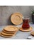 6'lı Bambu Çay Tabağı Seti, Yuvarlak Bambu Çay Bardağı Altlığı 3