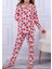 Çilek Desen Kız Çocuk Düğmeli Pijama Takımı 5