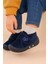 Lacivert Çocuk Ev Botu – Kaymaz Tabanlı, Cırt Cırtlı, Sıcak Tutan Peluş Ev Ayakkabısı 1