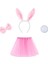 Tavşan Tacı Eteği Papyonu ve Kuyruk Kostüm Seti Pembe Renk Çocuk Boy 2