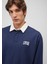 Mavi Logo Baskılı Lacivert Polo Sweatshirt 0S10172-70497 6