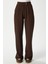 Likra Serisi Move Çift Düğmeli Esnek Kahverengi Palazzo Pantolon 4