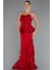 Straplez 3D Çiçek Işlemeli Peplum Uzun Abiye ABU5249 1