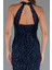 Halter Yaka Bacak Dekolteli Uzun Simli Abiye ABU5213 4