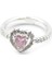 Pembe Taşlı Kalp Yüzük - Gümüş 2