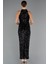 Halter Yaka Midi Pul Payet Abiye Elbise ABU5247 2