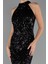 Halter Yaka Midi Pul Payet Abiye Elbise ABU5247 3