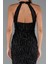 Halter Yaka Bacak Dekolteli Uzun Simli Abiye ABU5213 4