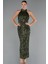 Halter Yaka Midi Pul Payet Abiye Elbise ABU5247 1