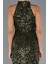 Halter Yaka Midi Pul Payet Abiye Elbise ABU5247 4