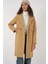 Kadın Uzun Kaşe Kaban – %100 Polyester, Düz Desen, Şık ve Rahat Kışlık Dış Giyim Modeli 8