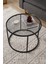Startis Yuvarlak Orta Sehpa – Siyah Temperli Cam ve Metal Ayaklı, 60x60x45 cm, Minimalist Salon Dekoru 7