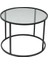 Startis Yuvarlak Orta Sehpa – Siyah Temperli Cam ve Metal Ayaklı, 60x60x45 cm, Minimalist Salon Dekoru 9