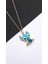 Renkli Mineli Lilo Stitch Çelik Kolye 4