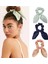 3'lü Fular Scrunchie Fularlı Saç Lastiği - Kadın Fularlı Fiyonk Toka Lastikli Saç Tokası Renk-1 1