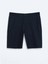 Lacivert Dokuma Jogging Fit Casual Pamuk Karışımlı Bermuda 5