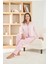 Kadın Berlin Kumaş Gömlek Yaka Pembe Pijama Takımı - 8990 1