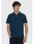 Petrol Düz Polo Yaka %100 Pamuk T-Shirt 1