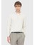 Ekru Polo Yaka Düz Örgü Yün Karışımlı Triko Kazak 1