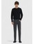 Antrasit Düz Slim Fit Denim Pamuk Karışımlı Pantolon 1