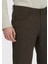 Haki Düz Dokuma Slim Fit Casual Pamuk Karışımlı Pantolon 3