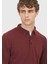 Bordo Polo Yaka Düz Örgü Yün Karışımlı Triko Kazak 4