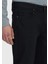 Siyah Düz Slim Fit Denim Pamuk Karışımlı Pantolon 3