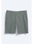 Nil Yeşili Dokuma Jogging Fit Casual Pamuk Karışımlı Bermuda 5