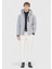 Açık Gri Regular Fit Kapüşonlu Casual Dokuma Mont 2