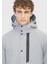 Açık Gri Regular Fit Kapüşonlu Casual Dokuma Mont 4