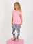 Minykids Kalp Desen Pembe Kısa Kollu Düğmeli Yaka %100 Pamuklu Kız Çocuk Pijama Takım 1
