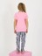 Minykids Kalp Desen Pembe Kısa Kollu Düğmeli Yaka %100 Pamuklu Kız Çocuk Pijama Takım 3