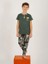 Minykids Yeşil Palmiye Desen Kısa Kollu %100 Pamuklu Erkek Çocuk Pijama Takım 1