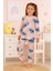 Minykids Stitch Desen %100 Pamuklu Pudra Pembe Kız Çocuk Pijama Takım 1